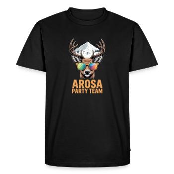 Arosa Party Team Après Ski - Men's Premium Organic T-Shirt - black - Front - Nico (187cm)