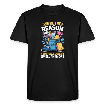 Cleaner Saying Funny Cleaning Lady Gift - Men's Premium Organic T-Shirt - black - Front - Nico (187cm)