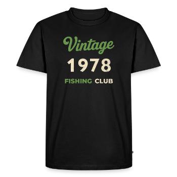 Vintage 1978 – Fishing Club Retro Birth Year - Men's Premium Organic T-Shirt - black - Front - Nico (187cm)