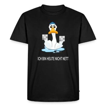 Je ne suis pas gentil aujourd’hui – Canard drôle - T-shirt Premium bio Homme - noir - Devant - Nico (187cm)