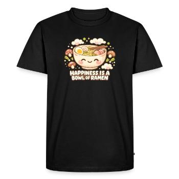 Ramen Bowl Kawaii Japonais - T-shirt Premium bio Homme - noir - Devant - Nico (187cm)
