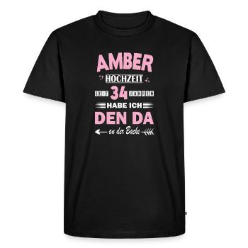 34 ans Anniversaire de couple Anniversaire de mariage - T-shirt Premium bio Homme - noir - Devant - Nico (187cm)