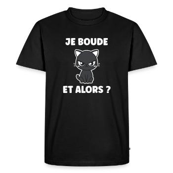 Chat Boudeur: Et Alors ? - T-shirt Premium bio Homme - noir - Devant - Nico (187cm)