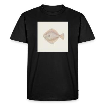 Flounder Fish Watercolor – Maritime Illustration - Men's Premium Organic T-Shirt - black - Front - Nico (187cm)