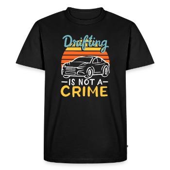 Retro Drifting Is Not A Crime Car Sunset Design - Men's Premium Organic T-Shirt - black - Front - Nico (187cm)