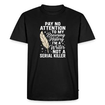 Cool Writer Author Journalist Writing Poetry - Men's Premium Organic T-Shirt - black - Front - Nico (187cm)