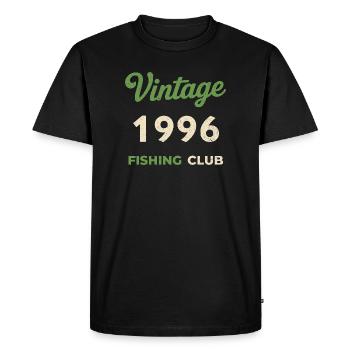Millésime 1996 – Année de naissance rétro du club de pêche - T-shirt Premium bio Homme - noir - Devant - Nico (187cm)