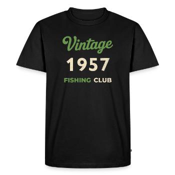 Millésime 1957 – Année de naissance rétro du club de pêche - T-shirt Premium bio Homme - noir - Devant - Nico (187cm)