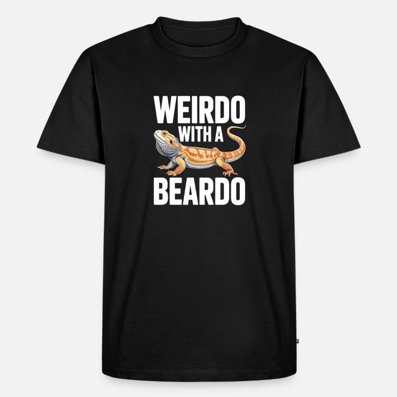 Weirdo mit Bartkind - Männer Premium Bio T-Shirt - Schwarz