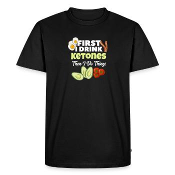 Ketones Keto Diet Avocado Eggs Bacon Healthy Art - Men's Premium Organic T-Shirt - black - Front - Nico (187cm)