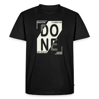 Terminé en 2026 – Formation terminée dans la conception - T-shirt Premium bio Homme - noir - Devant - Nico (187cm)