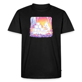Lapins dans la forêt à sucre - T-shirt Premium bio Homme - noir - Devant - Nico (187cm)