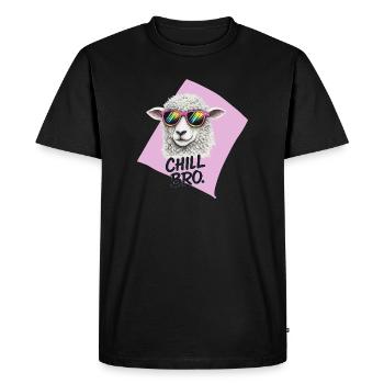 Chill Bro Sheep with Sunglasses - Men's Premium Organic T-Shirt - black - Front - Nico (187cm)