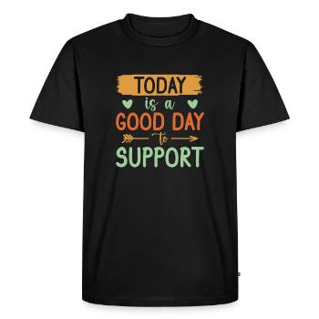 Citation d’un travailleur social Aujourd’hui est une bonne journée sociale - T-shirt Premium bio Homme - noir - Devant - Nico (187cm)
