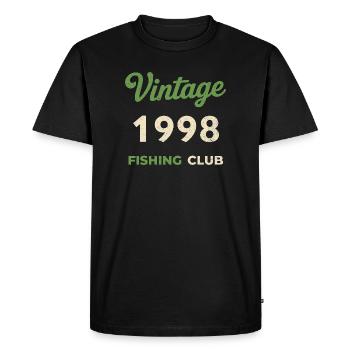 Vintage 1998 – Fishing Club Retro Birth Year - Men's Premium Organic T-Shirt - black - Front - Nico (187cm)