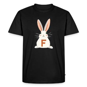 F Letter - Bunny - Customizable - Men's Premium Organic T-Shirt - black - Front - Nico (187cm)