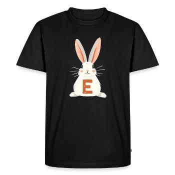 E Letter - Bunny - Personalizable - Men's Premium Organic T-Shirt - black - Front - Nico (187cm)