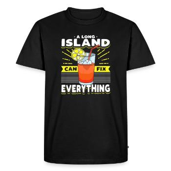 Long Island peut tout régler Cocktail Art Tea - T-shirt Premium bio Homme - noir - Devant - Nico (187cm)