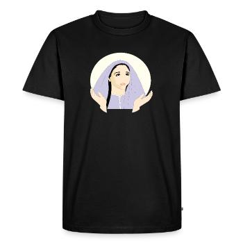 MARY St. Mary | Femme du couvent | Femme avec un foulard - T-shirt Premium bio Homme - noir - Devant - Nico (187cm)
