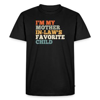 Enfant préféré de la belle-mère - T-shirt Premium bio Homme - noir - Devant - Nico (187cm)