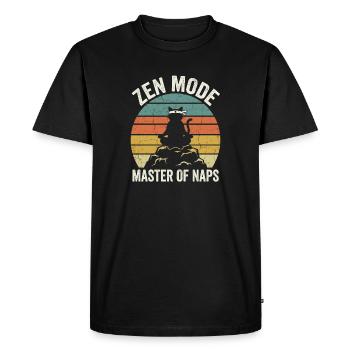 Mode Zen Maître des Siestes Crépuscule rétro Chat drôle - T-shirt Premium bio Homme - noir - Devant - Nico (187cm)