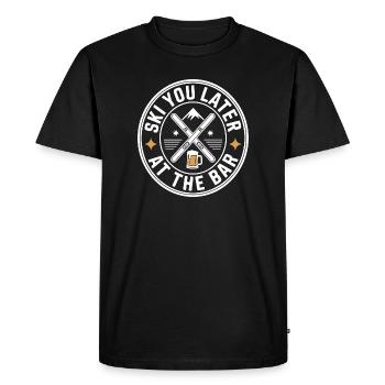 Skier plus tard au bar après ski bar - T-shirt Premium bio Homme - noir - Devant - Nico (187cm)
