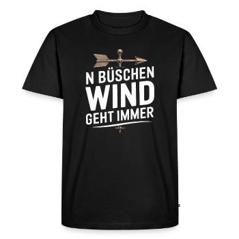 N bushes wind always goes saying for sailors - Men's Premium Organic T-Shirt - black - Front - Nico (187cm)