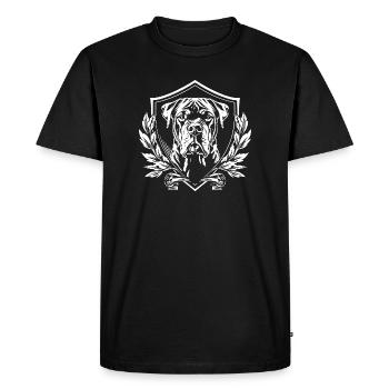 Blason : mastiff dans l’écu - T-shirt Premium bio Homme - noir - Devant - Nico (187cm)
