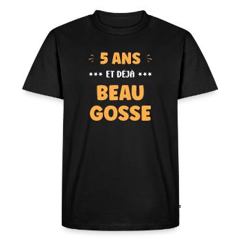 5 ans - T-shirt Premium bio Homme - noir - Devant - Nico (187cm)