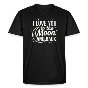 Je t’aime jusqu’à la lune et retour Citation romantique - T-shirt Premium bio Homme - noir - Devant - Nico (187cm)
