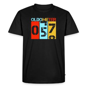 Oldometer 57 Retro 57e anniversaire cadeau Papa Père - T-shirt Premium bio Homme - noir - Devant - Nico (187cm)