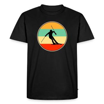 Retro Skier Silhouette Vintage Winter Sports Art - Men's Premium Organic T-Shirt - black - Front - Nico (187cm)