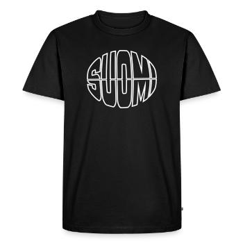 Suomi - Finland Line Art Lettering - Men's Premium Organic T-Shirt - black - Front - Nico (187cm)