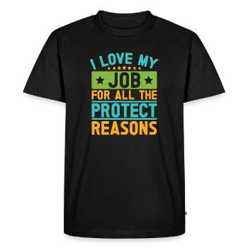 Agent d’assurance Love My Job Courtier d’assurance drôle - T-shirt Premium bio Homme - noir - Devant - Nico (187cm)