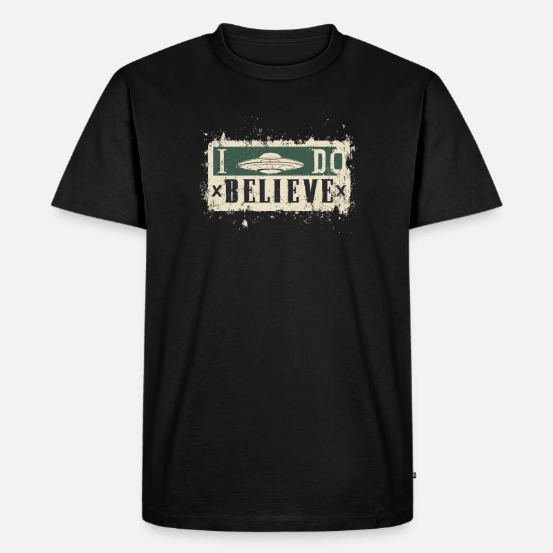 Ich glaube an UFOs - Männer Premium Bio T-Shirt - Schwarz