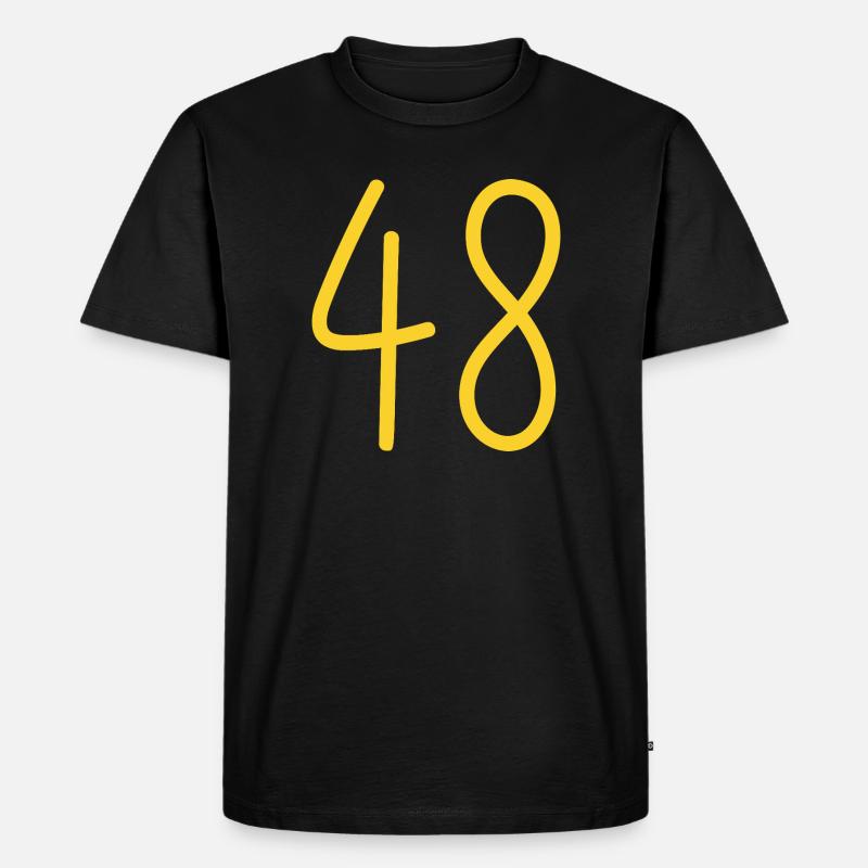 48 - Männer Premium Bio T-Shirt - Schwarz