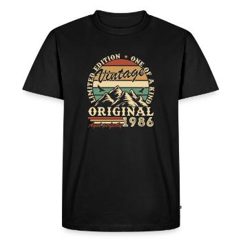 1986 Vintage Rétro Cadeau D'anniversaire - T-shirt Premium bio Homme - noir - Devant - Nico (187cm)