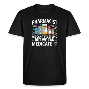 Pharmacist saying: Medicate It - Men's Premium Organic T-Shirt - black - Front - Nico (187cm)