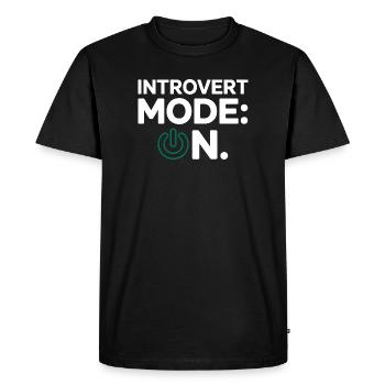 Mode introverti activé – Drôle de proverbe - T-shirt Premium bio Homme - noir - Devant - Nico (187cm)