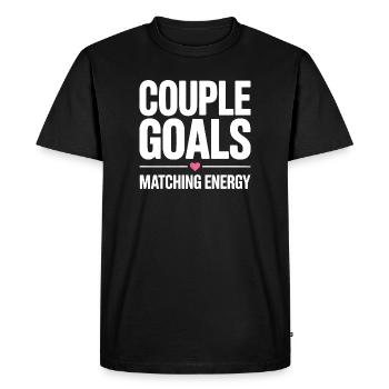 Couple Goals. Matching Energy. Romantic saying - Men's Premium Organic T-Shirt - black - Front - Nico (187cm)