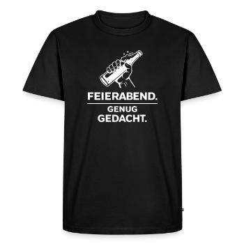 Closing time. Enough thought. - Men's Premium Organic T-Shirt - black - Front - Nico (187cm)