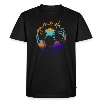 Jour de match | Footballeur - T-shirt Premium bio Homme - noir - Devant - Nico (187cm)