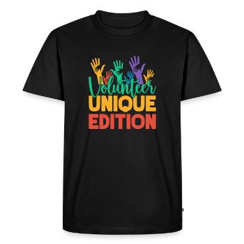 Bénévole Édition Unique Appréciation des Bénévoles - T-shirt Premium bio Homme - noir - Devant - Nico (187cm)