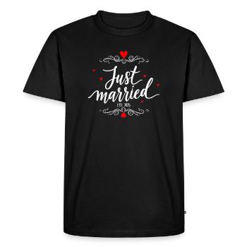 Design de mariage Newly Married - T-shirt Premium bio Homme - noir - Devant - Nico (187cm)