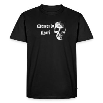 Crâne de Memento Mori – Contraste blanc - T-shirt Premium bio Homme - noir - Devant - Nico (187cm)