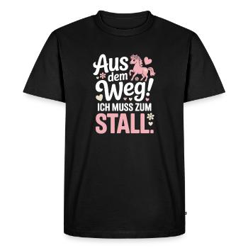 Riding out of the way to the stable horse girl horses - Men's Premium Organic T-Shirt - black - Front - Nico (187cm)