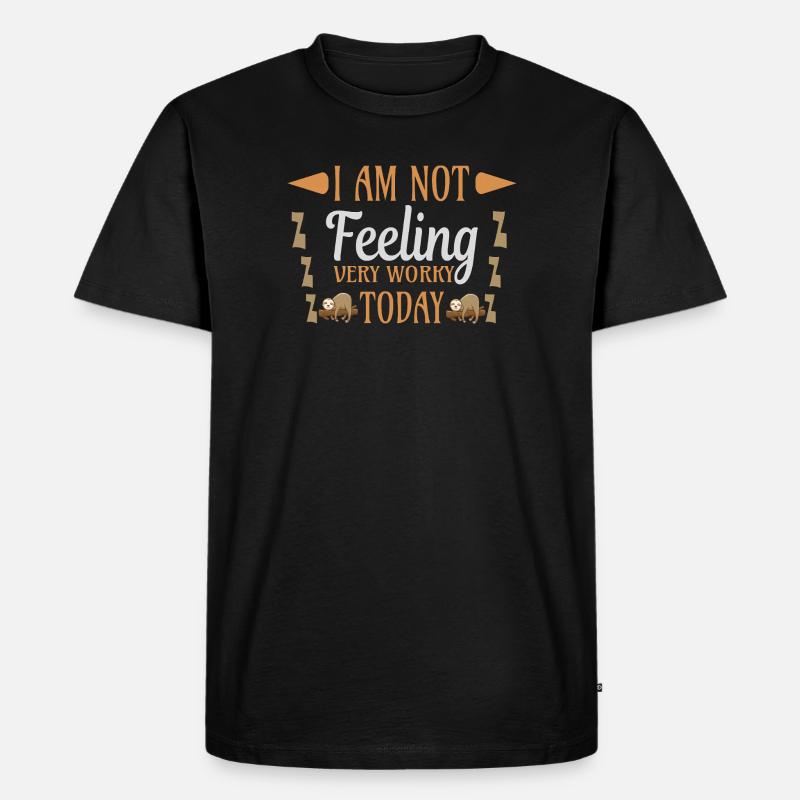 Not feeling workly sloth - Männer Premium Bio T-Shirt - Schwarz