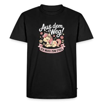 Riding out of the way to the stable horse girl horses - Men's Premium Organic T-Shirt - black - Front - Nico (187cm)