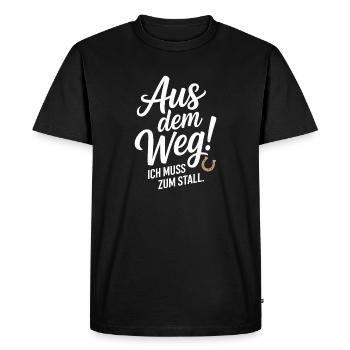 Riding out of the way to the stable horse girl horses - Men's Premium Organic T-Shirt - black - Front - Nico (187cm)
