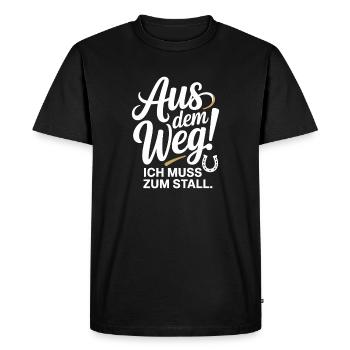 Riding out of the way to the stable horse girl horses - Men's Premium Organic T-Shirt - black - Front - Nico (187cm)